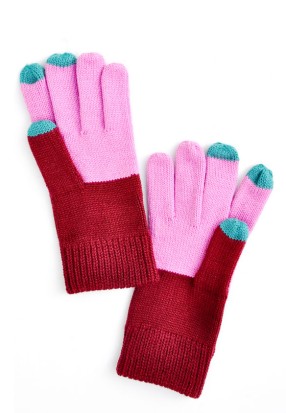 colorblock touch gloves